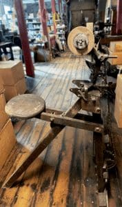 Pedal Grinder side view with seat and pedals visible