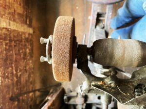 CLose up of grinding wheel