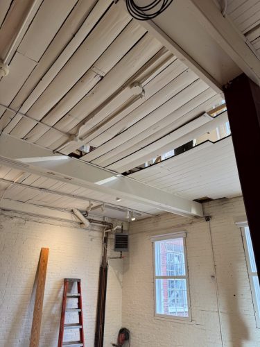 Beginning to cut away the floor (Nov 2025)