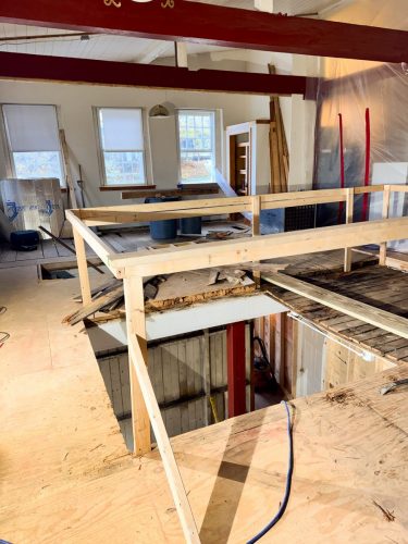 HOle for the LULA shaft. Check out the different layers of flooring. (Nov 2025)