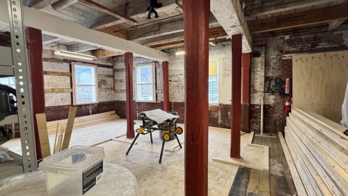 Old education storage space becoming the new break area and the bathrooms (Jan 2026)