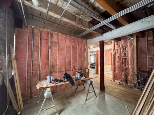 Insulation added to the second floor (Feb 2026)