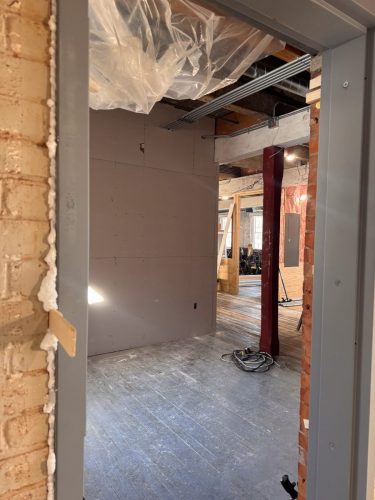 Drywall up on the second floor (Feb 2026)